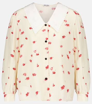 Printed silk crêpe blouse | Miu Miu