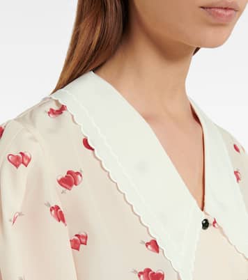 Printed silk crêpe blouse | Miu Miu