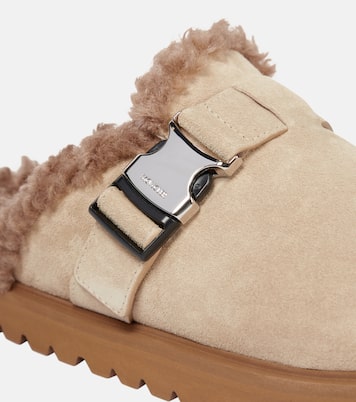Mon suede and faux shearling slippers | Moncler