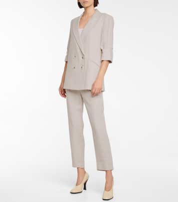 Zeenat linen twill tapered pants | Veronica Beard