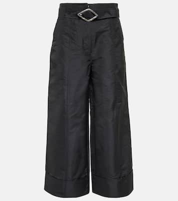 Pantalon ample raccourci à taille haute | Ganni