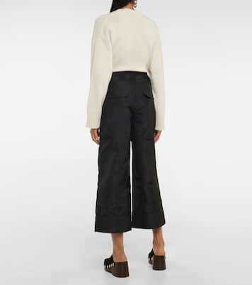Pantalon ample raccourci à taille haute | Ganni