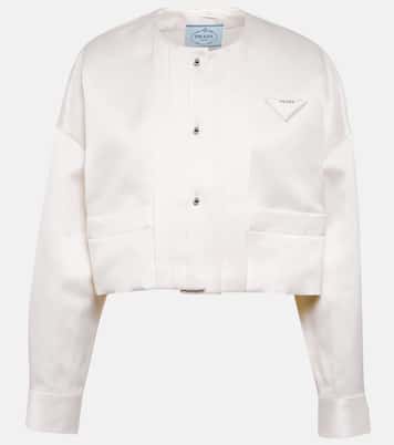 Giacca cropped in seta | Prada