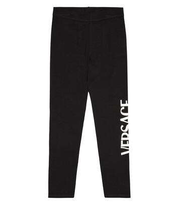 Logo-print cotton-blend leggings | Versace Kids