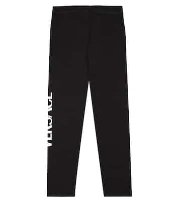 Logo-print cotton-blend leggings | Versace Kids