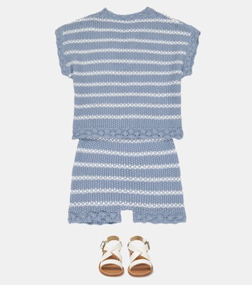 Rayas cotton cardigan and shorts set | Suncracy