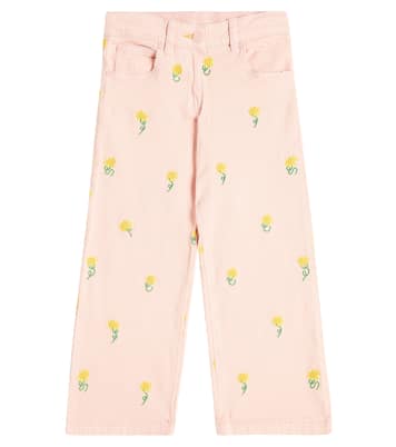 Sunflower embroidered cotton pants | Stella McCartney Kids