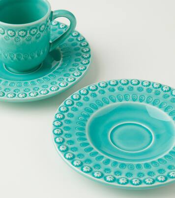 Fantasia set of 4 espresso cups and saucers | Bordallo Pinheiro