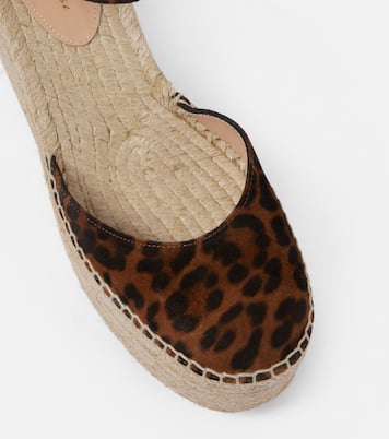 Espadrillas in suede con stampa e zeppa | Gianvito Rossi