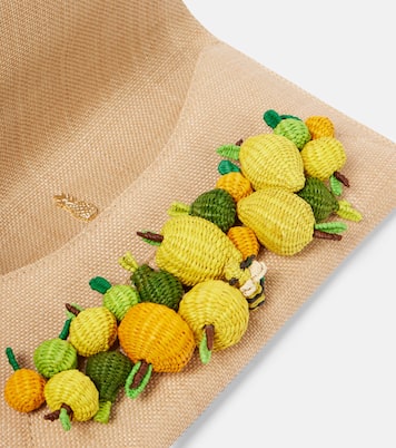 Pochette Citrus Punch en raphia à ornements | Aquazzura