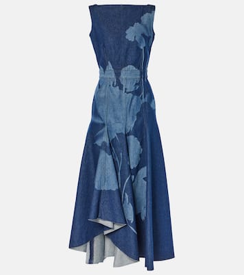 Bedrucktes Midikleid aus Denim | Erdem