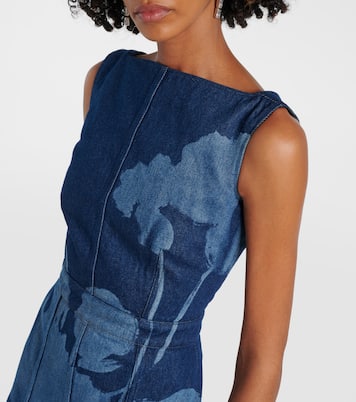 Bedrucktes Midikleid aus Denim | Erdem