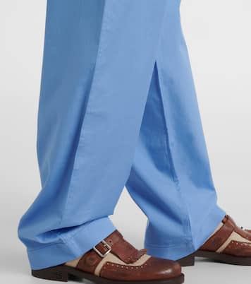 Pantaloni a gamba larga in cotone | Miu Miu