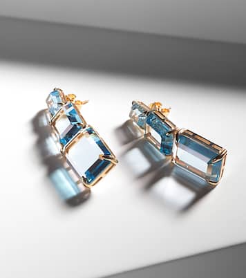 Orecchini pendenti Arithmetic Composition in oro 14kt con topazi | Mateo