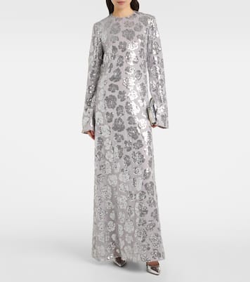Robe longue à sequins et à fleurs | Rotate
