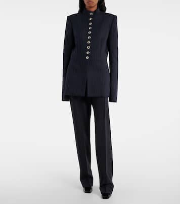 Pantaloni regular gessati Cambie a vita alta | Khaite