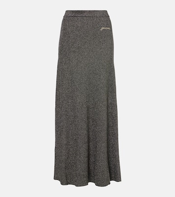 Gonna lunga in maglia a coste lamé | Ganni