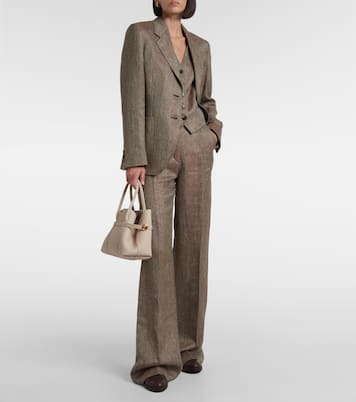 Eleanor chevron linen blazer | Loro Piana