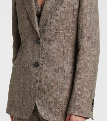 Eleanor chevron linen blazer | Loro Piana