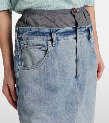 Gonna lunga Four Stitches in denim | Maison Margiela