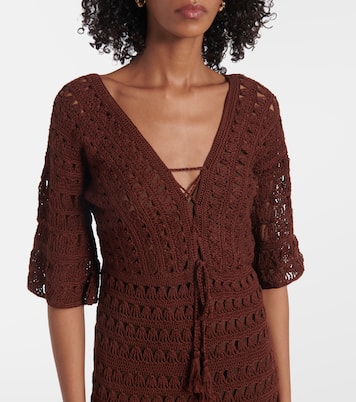Abito midi Marissa in crochet di cotone | Anna Kosturova