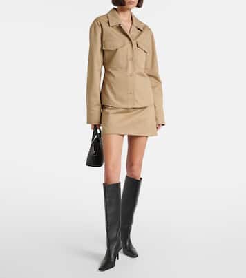 Gonna corta in cotone a pieghe | Courrèges