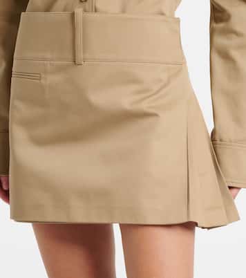 Gonna corta in cotone a pieghe | Courrèges
