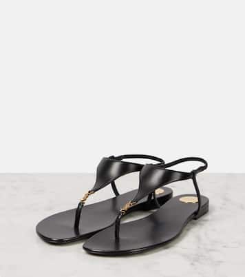Tongs Cassandra en cuir | Saint Laurent