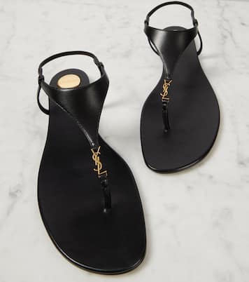 Tongs Cassandra en cuir | Saint Laurent