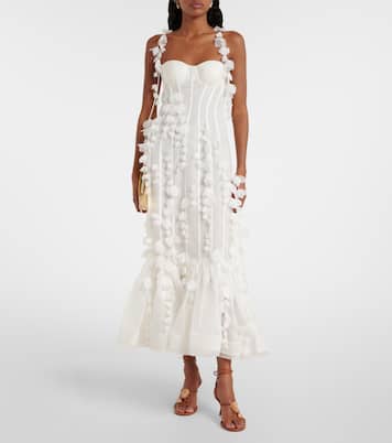 Vestido de fiesta Dawning de lino y seda | Zimmermann