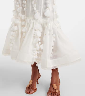 Vestido de fiesta Dawning de lino y seda | Zimmermann