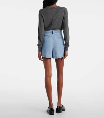 Hana pleated denim shorts | 7 For All Mankind