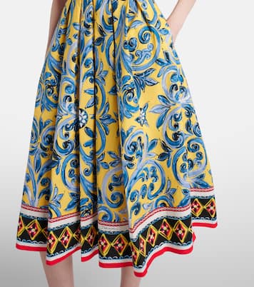 Pleated printed midi dress | Dolce&Gabbana