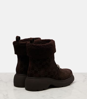 Ankle Boots Yaga GG aus Veloursleder | Gucci