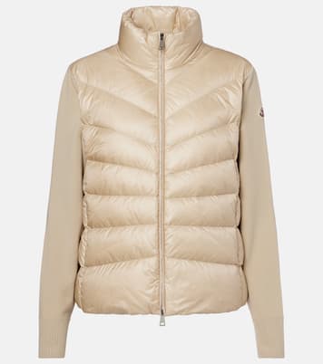 Cárdigan de lana virgen con paneles de plumas | Moncler