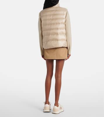 Cárdigan de lana virgen con paneles de plumas | Moncler