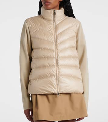 Cárdigan de lana virgen con paneles de plumas | Moncler