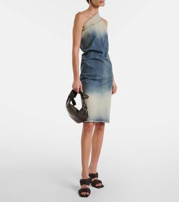 One-Shoulder-Midikleid Athena aus Denim | Rick Owens