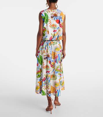 Printed linen-blend crop top | Farm Rio
