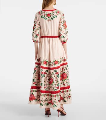 Bedrucktes Maxikleid aus einem Leinengemisch | Farm Rio