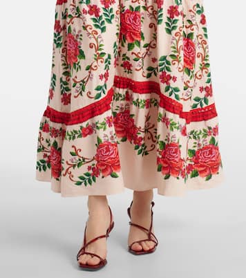 Bedrucktes Maxikleid aus einem Leinengemisch | Farm Rio