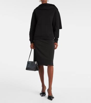 Asymmetric cotton jersey sweatshirt | Courrèges