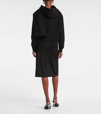 Asymmetric cotton jersey sweatshirt | Courrèges