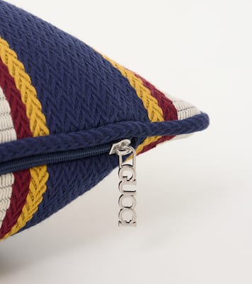 Cuscino in cotone a righe con logo | Gucci
