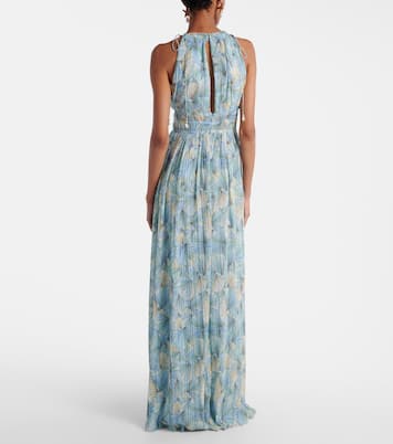Yardley floral pleated chiffon gown | Veronica Beard