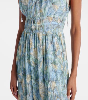 Yardley floral pleated chiffon gown | Veronica Beard