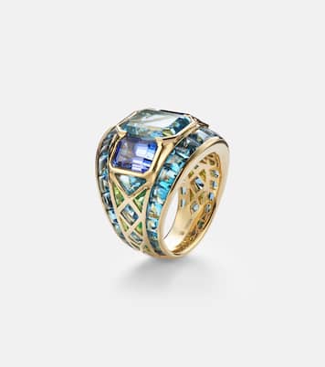 Ezia 18kt gold ring with gemstones | Marina B
