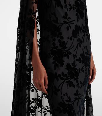 Caped floral velvet devoré gown | Rodarte