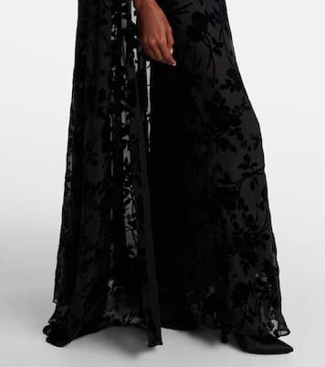 Caped floral velvet devoré gown | Rodarte