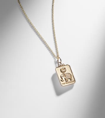 The Elephant Tarot Card 14kt gold pendant necklace with diamonds | Sydney Evan